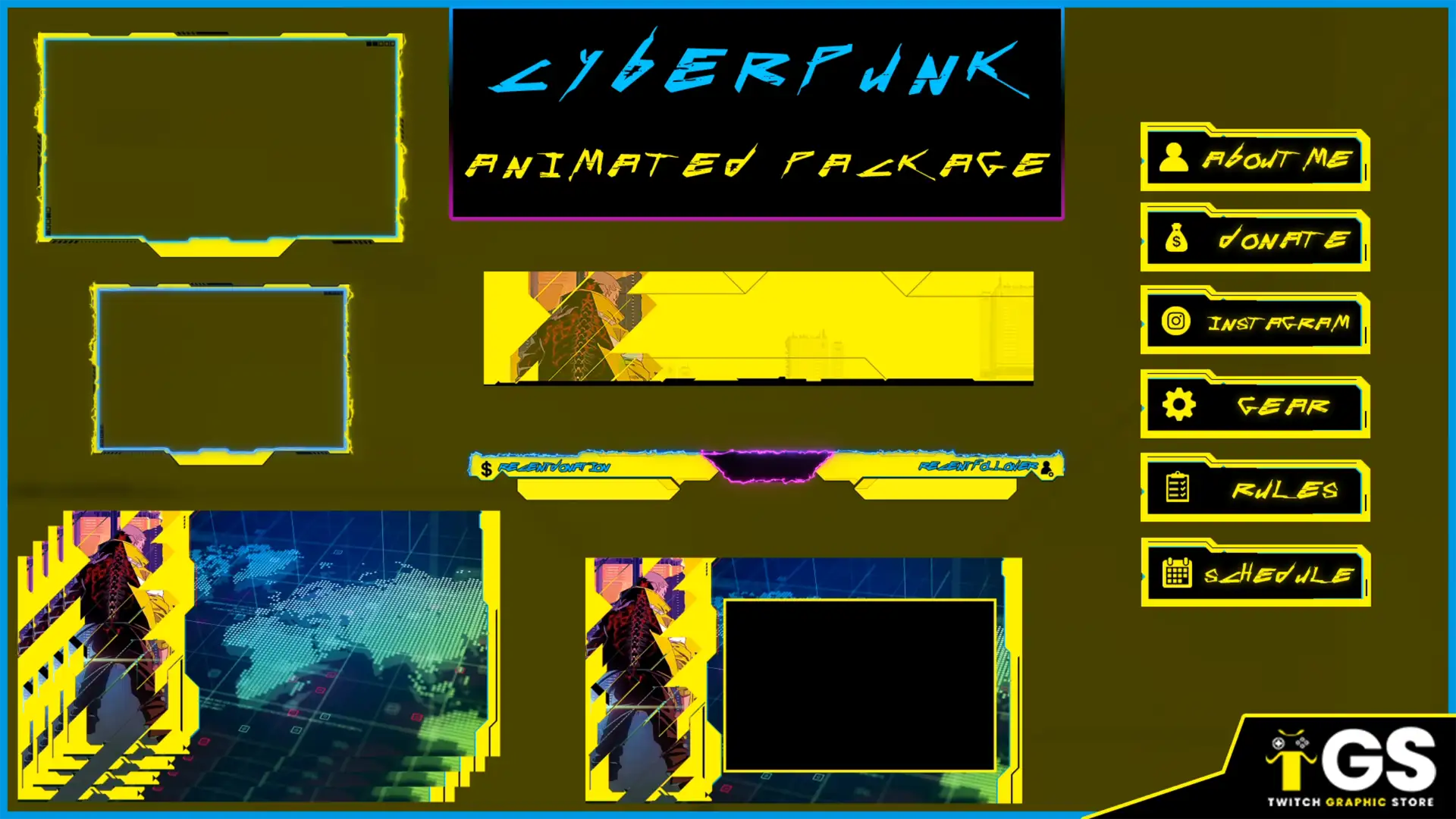 cyberpunk twitch animated package