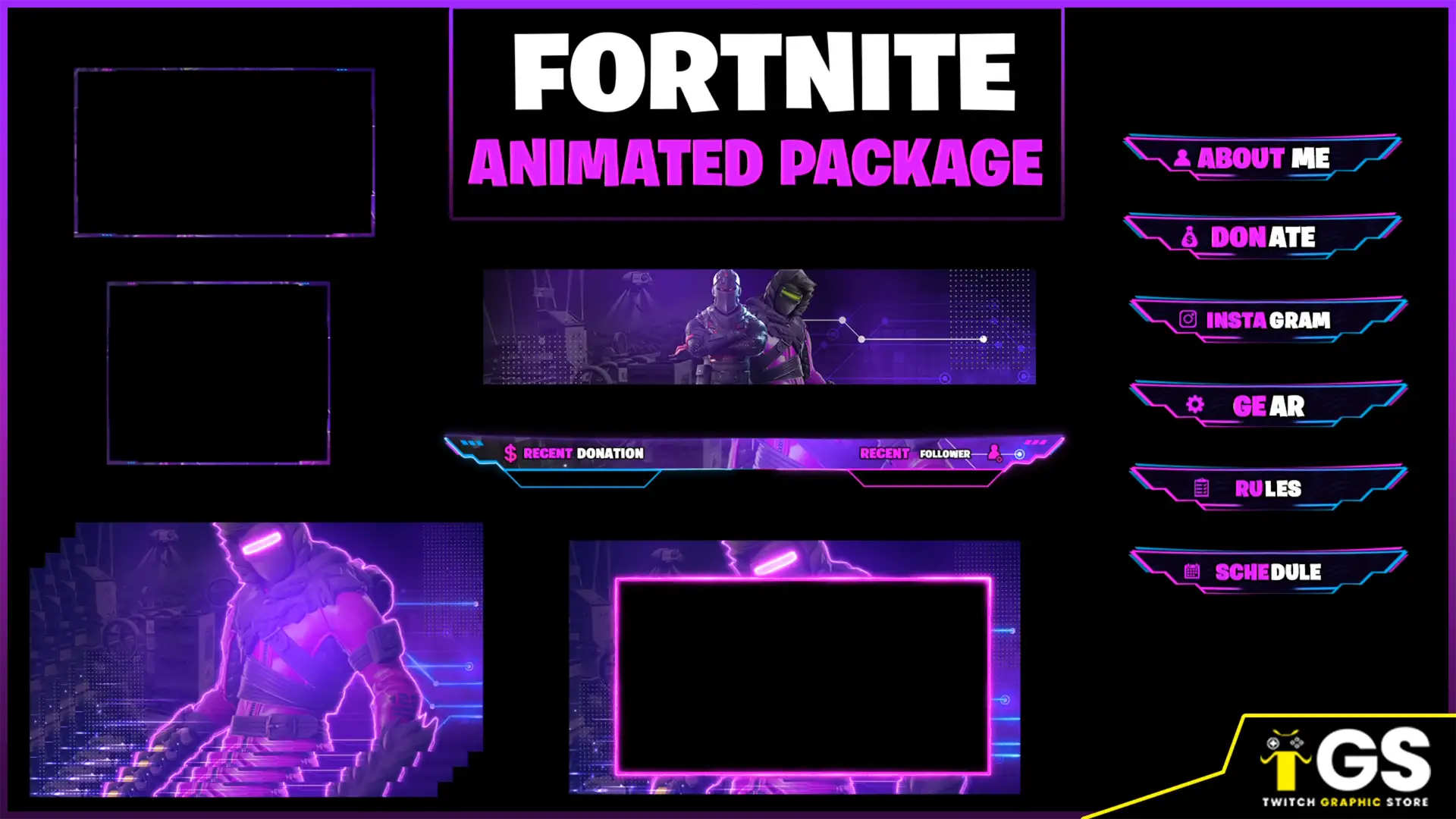 fortnite twitch animated package